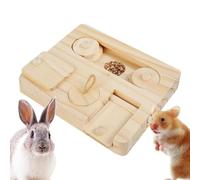 Generisch Activity Toy for Rabbits, Interactive Wooden Food Search Toy for Small Animals, Toy for Hamsters and Mice, for Cage, Enclosure, Home & Home