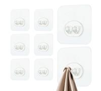 Generisch Adhesive Wall Hooks - Hooks for Walls Without Marks, 8 Pieces Key Holder Transparent Adhesive Attachment Waterproof for Kitchen Bathroom Front Door Home