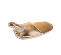 Generisch Adult Mens Plain Creativity Funny Modeling Cotton Slippers Appeal Gold Embossed Flat Slippers, gold, One Size