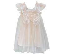 Generisch Advent Calendar Stories 10 Years Toddler Bow Tie Sleeves Butterfly Tulle Lace Dress Dance Party Princess Dresses Clothes Girls S, beige, 18-24 Months