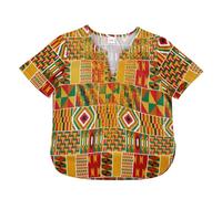 Generisch Africa Classic Children's Dashiki Casual Loose Shirt Boys Girls Tuxedo Shirt Black, orange, 1-2 Years