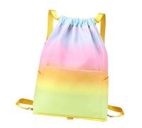 Generisch Aino Beach Large Beach Bag, Sea Bag, Folding Backpack of 36 x 14 x 48 cm in Nylon and Polyester, Light 200 g, Ideal for , Gym, Travel and Outdoor Activities, multicoloured, Rainbow