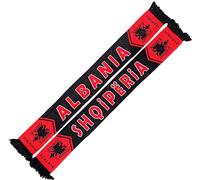 Generisch Albania, Albania, Shqiperia Scarf 2.0 (Knitted Scarf) for World Cup, European Championship, Football Scarf, Cult Scarf, Souvenir Scarf, Red, black, white, 145 x 18 cm