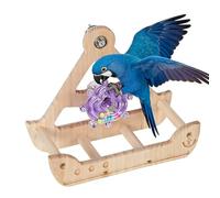 Generisch Altalena per Gabbia - Altalena Dondolo In Legno - Giochi per Gabbie per - Per Colibrì Animali Domestici Gioco Arrampicata Foraggiamento