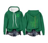 Generisch American Flag Sweatshirt Irish American Flag Shirt St. 'S Day Gift Sweat Jackets Without Women, Green, M