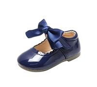 Generisch - and Autumn Boots Girls Cute Flat Solid Color Round Bow Hook Loop Snow Boots 37, darkblue, 2 UK Child