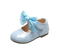 Generisch - and Autumn Boots Girls Cute Flat Solid Color Round Bow Hook Loop Winter Boots 32, lightblue, 0.5 UK Child