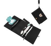 Generisch - and Wet Wipe Bag | Foldable Bag with Cute Bear Embroidery with Pram Strap Multiple Compartments Changing Bag for Mums | for Girls Dads Road Trip Work Hospital, black, Siehe Beschreibung