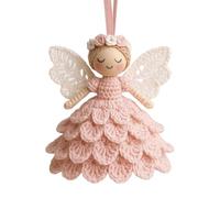 Generisch Angel Crochet Set, DIY Macrame Angel Crochet Kit, Handmade Crochet Pendant Ornament for Adults, for Christmas Tree Decoration (Pink)