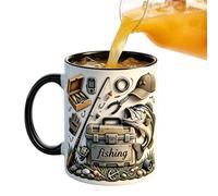 Generisch Angler Ceramic Mug Tea Cup with Handle Drinking Cup as a Gift for Drinks, Juice, Wine, Office, Home, Apartment, Study, Living Room