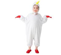 Generisch Animal Chick Costume for Children, Elegant Court Style Performance Outfit for Stage Shows and Plays for Children (White, 3-4 Years)