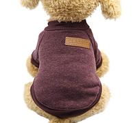 Generisch Animal Cuddly Comfort Soft Teddy Knitted Jumper for Pets with Warming Wool Quality Comfortable Two-Legged Fit (Brown, L)