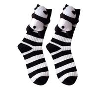 Generisch Animal Socks, Panda Warm Thick Soft Stockings - Breathable Non-Slip Grip 3D Cute Socks for Women Mum Adults Winter Floor Christmas Birthday Cold Weather, black, L