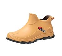 Generisch Ankle Boots Men's Wellington Boots Summer Waterproof Non-Slip Rain Boots Plain Flat Soft Sole Comfortable Short Boots Outdoor Mud Garden Rain Boots, 39-41.5 EU, brown, 8.5 UK