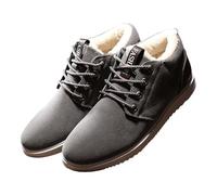 Generisch Ankle Boots Men's Winter Boots Lined Hiking Boots Thick Sole Snow Boots Warm Winter Short Shaft Trekking Boots Flat Lace-Up Shoes Comfortable Lightweight Barefoot Shoes, gray, 10 UK