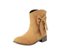 Generisch Ankle Boots Women's Ankle Boots Women's Boots Slip-On Shoes Boots Flat Women's Boots Short Boots Winter Boots Half Height Comfortable Heel Half Height Retro Autumn Winter Shoes, brown, 4 UK