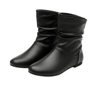 Generisch Ankle Boots Women's Cowboy Boots Half Boots Half Boots - Flat, Plain, Transition Boots, Outdoor, Waterproof, Non-Slip, Western Boots for Outdoor Activities, klar, 4 UK