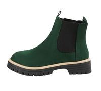 Generisch Ankle Boots Women's Half Height Riding Boots Wide Shaft Boots with Non-Slip Sole - Short Shaft Winter Shoes Leather Waterproof Leisure Autumn Shoes Warm Winter Boots, Green, 4 UK
