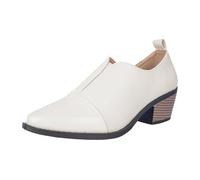 Generisch Ankle Boots Women's Shoes Fashionable Women's Ankle Boots with Pointed Toe Chunky Heel Comfortable Leather Look - Timeless Everyday Boots for Every Season, White, 9 UK