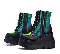 Generisch Ankle Boots Women's Shoes Product Category Women's Boots - Versatile Ankle Boots with Zip Platform Shape Stylish All-Round Boots for Women, black, 7 UK