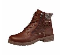 Generisch Ankle Boots Women's Slip-On Boots Cowboy Riding Boots Retro Western Knight Boots Spring Half Boots Medium High Lace-Up Boots Lightweight Lace-Up Ankle Boots Comfortable Work Boots, brown, 6