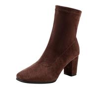 Generisch Ankle Boots Women's Slip-On Boots with Heel Ankle Boots Mid Short Shaft Boots Comfortable Short Boots Women's Shoes Western Boots Fashionable Ankle Boots Wide Shaft Elegant Riding Boots