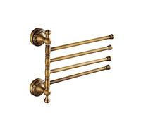 Generisch Antique Brass Wall Mounted Towel Rack with Extra Long 3/4 Movable Swivel Arms Towel Rack for Bathroom Kitchen Hooks