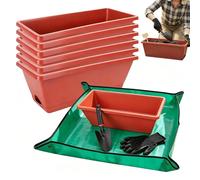 Generisch Antracite - Vaso Rettangolare Con Sottovaso - Vasi Per Piante Da Esterno - Fioriere Da Balcone - Vaso Fiori Resistant All Intemperie, Ideal Per Davanzali, Giardino, Interni Ed Esterni