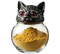 Generisch Apothecary Jars Retro Spice Container Witch Cat Head Box For Hobby Cooks, Pagans, Wiccans, Collectors, Apartment, Pantry, Cabinet, Shelves, Kitchen, Dining Room, Worktop
