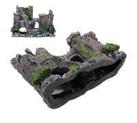 Generisch Aquarium Accessories | Resin Castle Ornament in Distressed Look | Betta Aquarium Decoration Ornament, for Salt and Freshwater, Home, Indoor, Living Room, Balcony, Office, Landscaping