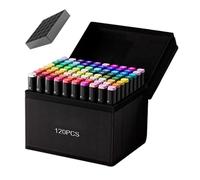 Generisch Art Marker - Double Tip Pens | Waterproof Oil-Based Fine Paint Pens with Double Tip for Sketches Travel Office School Crafts Everyday Graffiti