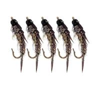 Generisch Artificial Bait for Fishing, 5 Pieces Handmade Fly Design Hooks, Fishing Lures, for Men, Beginners, Lovers, Trout, Catfish, Boat, Trolling, Pond