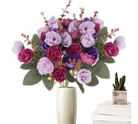 Generisch Artificial Bouquet, Pack of 2 Table Decoration Bouquet, Artificial for Vase, for Table, Home, Bedroom, Kitchen, Country House, Desk, Wedding, Fireplace, Sims, Indoor, Outdoor Use