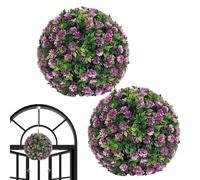 Generisch Artificial Boxwood Topiary Ball, Plant Decorative Balls, Pack of 2, Hanging Decoration for Indoor, Outdoor, Balcony, Patio, Garden, Entrance Area, Front Garden