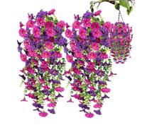 Generisch Artificial Flower Hanging Petunias - Artificial Decoration | Realistic Hanging Plants for Indoor and Outdoor Use | Easy Care Decoration for Balcony, Garden, Living Room, Office and Patio