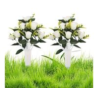 Generisch Artificial Grave Flowers for the Cemetery and Graves, Realistic Artificial Bouquet as Decoration, Memorial Day Flowers for the Grave - for Memorial Place Lawn Patio Memorial Day