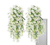Generisch Artificial Hanging Flower - 29.53 Inch Fake Petunia Silk Flower | Pack of 2 Artificial Petunias | Weatherproof Flower Plants for Patio, Window Box, Walkway,