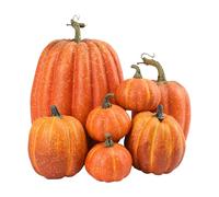 Generisch Artificial Pumpkin, Decorative Pumpkins, 7 Pieces Foam Pumpkins, Various Sizes, Artificial Pumpkins | Autumn Pumpkin Decoration, Table Centerpiece, Artificial for Mantle, Kitchen
