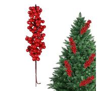 Generisch Artificial Red Berry Branches - 74.8 Inch Waterproof Artificial Stems | Long Christmas Garland Picks for Wreaths and Flower Arrangements | Winter Home Decoration for the Tree Coat Table