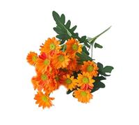 Generisch Artificial Sunset Chrysanthemums - UV-Resistant Autumn Flowers - Waterproof Eucalyptus Leaves Grave Ornament Halloween Autumn for Garden Front Garden Patio Front Door