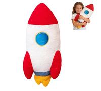 Generisch Astronaut Plush Toy Rocket Cuddly Toy Kawaii Plane Plush Toy for Children, Space Plush Toys for Boys Girls Children's Room (Rocket)