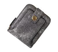 Generisch Außenhandel Men's Short Multi Functional Denim Fabric Horizontal Zipper Wallet Wallet for Vaccination Card, black, standard size