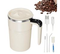 Generisch Automatic Mixing Cup, 400 ml Rechargeable Mixing Cup with Temperature Display, Portable Electric Lid, for Soy Milk, Drinks, Universal, Home, On the Go, Office