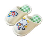 Generisch Autumn and Winter Children's Slippers Girls Male Life Non-Slip Short Warm Comfortable Cute Astronaut Pattern, White, 8.5 UK