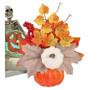 Generisch Autumn Artificial Pumpkin | Festive Holiday Party | Artificial Pumpkins and Leaves Decoration | For Bedside Table Cafe House Bedroom Classroom Apartment Circle of Friends