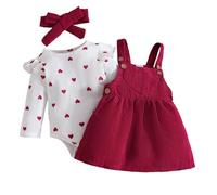 Generisch Baby Christmas Clothing Baby Girl Autumn Winter Outfit My First Christmas Outfit Baby Newborn Clothing Christmas Outfit Girls, pink, 0-3 Months