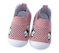 Generisch Baby First Walking Shoes in Cute Sock Design, Flexible Crawling Shoes with Non-Slip Rubber Sole, Breathable First Shoes with Panda Motif, Style O04 Red, 4 UK Child