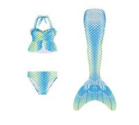 Generisch Baby Girls Three Piece Bikini Swimsuit for Kids, Bu2, 6-7 Years