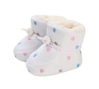 Generisch Baby Shoes Fleece Warm Short Boots Shoes Fashion Print Non-Slip Breathable Naked Boots, White, 4 UK Child
