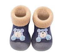 Generisch Baby Slippers Cartoon Warm Slippers for Infants Lined Winter Inner Shoes, BU1, 2.5 UK Child